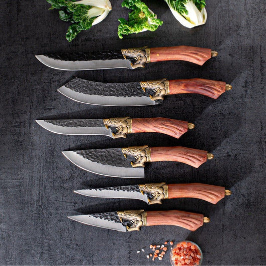 Handmade kitchen knife stainless steel set