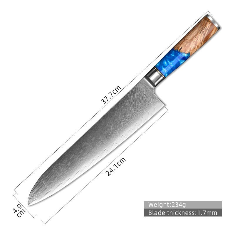 Hot Selling 67 Layers Damascus Steel Kitchen Chef santoku slicing bread cleaver butcher utility paring Knife Set